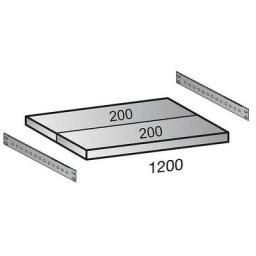 Tablette pour rayonnage emboîtable industriel, largeur tablettes 1200 mm, profondeur 400 mm