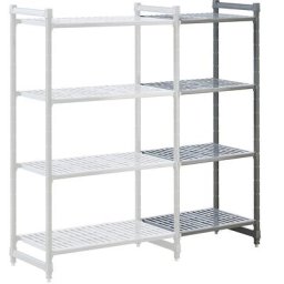 Rayonnage emboîtable modulaire en plastique, l x p tablettes 680 x 540 mm, rayonnage additionnel, largeur 720 mm, tablette crantée