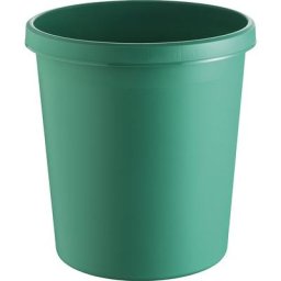 helit Corbeille à papier en plastique, capacité 18 l, h x Ø 320 x 310 mm, vert, lot de 15