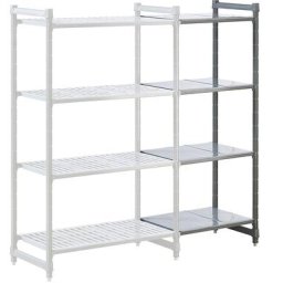 Rayonnage emboîtable modulaire en plastique, l x p tablettes 680 x 540 mm, rayonnage additionnel, largeur 720 mm, tablette lisse