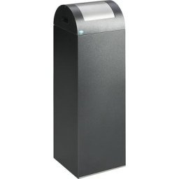 VAR Collecteur de tri auto-extinguible, capacité 89 l, l x h x p 320 x 1045 x 320 mm, argent antique, trappe argent