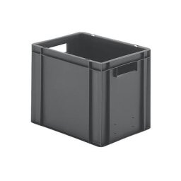 Bac gerbable normes Europe à parois et fond pleins, L x l x h 400 x 300 x 320 mm, gris, lot de 5