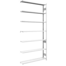 eurokraft pro Rayonnage emboîtable de stockage, gris, h x l 3000 x 1300 mm, avec 7 tablettes en acier, rayonnage additionnel, charge max. / tablette 175 kg, profondeur 300 mm