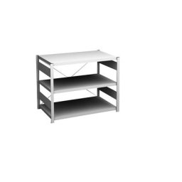 hofe Rayonnage bas emboîtable, gris clair, hauteur 825 mm, 3 tablettes, rayonnage de base, profondeur tablettes 600 mm, charge max. / tablette 140 kg