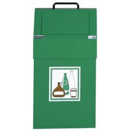 Collecteur de tri, capacité 45 l, l x h x p 320 x 650 x 310 mm, fixe, tôle d'acier, vert RAL 6024