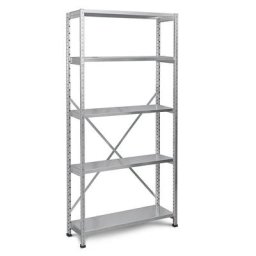 Rayonnage emboîtable pour le stockage et l'industrie, largeur tablette 800 mm, 5 tablettes, rayonnage de base profondeur 400 mm