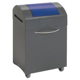 Collecteur de tri ignifuge, capacité 45 l, l x h x p 380 x 650 x 320 mm, trappe bleu gentiane