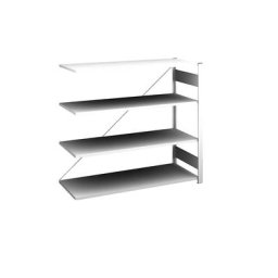hofe Rayonnage bas emboîtable, gris clair, hauteur 1200 mm, 4 tablettes, rayonnage additionnel, profondeur tablettes 500 mm, charge max. / tablette 185 kg