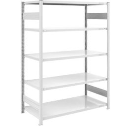 eurokraft pro Rayonnage emboîtable de stockage, gris, h x l 2000 x 1300 mm, avec 5 tablettes en acier, rayonnage de base, charge max. / tablette 240 kg, profondeur 800 mm