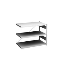 hofe Rayonnage bas emboîtable, gris clair, hauteur 825 mm, 3 tablettes, rayonnage additionnel, profondeur tablettes 600 mm, charge max. / tablette 140 kg
