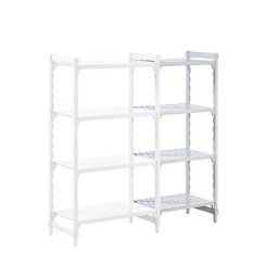 Rayonnage emboîtable modulaire en plastique PREMIUM, l x p tablettes 700 x 500 mm, rayonnage additionnel, largeur 735 mm, tablette crantée