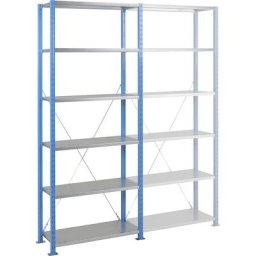 Rayonnage emboîtable pour charges lourdes, à montage rapide, l x p tablettes 1000 x 600 mm, charge max. / tablette 310 kg, rayonnage de base, hauteur 2500 mm, 6 tablettes