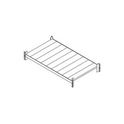 eurokraft pro Niveau complet pour rayonnage extra-large avec tablette, longueur traverses 2700 mm, profondeur 1100 mm, tablettes galvanisées, bleu