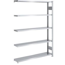 eurokraft pro Rayonnage emboîtable de stockage galvanisé, h x l 2000 x 1300 mm, avec 5 tablettes en acier, rayonnage additionnel, charge max. / tablette 175 kg, profondeur 300 mm