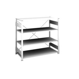 hofe Rayonnage bas emboîtable, gris clair, hauteur 1200 mm, 4 tablettes, rayonnage de base, profondeur tablettes 600 mm, charge max. / tablette 190 kg
