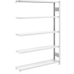 eurokraft pro Rayonnage emboîtable de stockage, gris, h x l 2000 x 1300 mm, avec 5 tablettes en acier, rayonnage additionnel, charge max. / tablette 175 kg, profondeur 300 mm