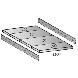 Tablette pour rayonnage emboîtable industriel, largeur tablettes 1200 mm, profondeur 1000 mm