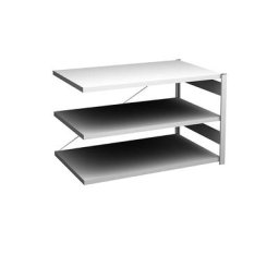 hofe Rayonnage bas emboîtable, gris clair, hauteur 825 mm, 3 tablettes, rayonnage additionnel, profondeur tablettes 800 mm, charge max. / tablette 190 kg