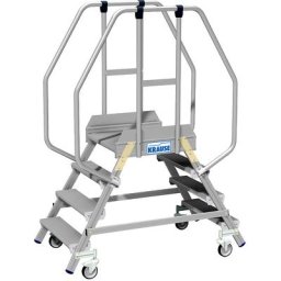 KRAUSE Plate-forme mobile, accès deux côtés, barre au niveau des pieds, 2 x 4 marches