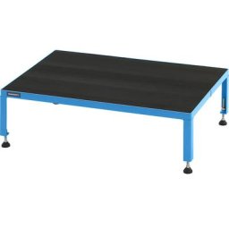 eurokraft pro Plate-forme de travail réglable en hauteur de 255 à 320 mm, avec plate-forme en caoutchouc strié, L x l plate-forme 910 x 610 mm, bleu clair