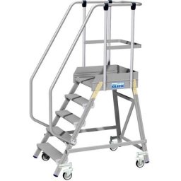 KRAUSE Plate-forme mobile, accès un côté, barre au niveau des pieds, 5 marches, à partir de 2 pièces