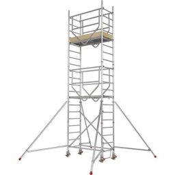HYMER Échafaudage roulant ADVANCED SAFE-T 7070, soudé, plate-forme 1,58 x 0,61 m, module 1+2+kit