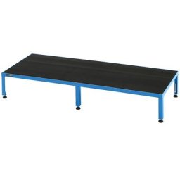 eurokraft pro Plate-forme de travail réglable en hauteur de 255 à 320 mm, avec plate-forme en caoutchouc strié, L x l plate-forme 1510 x 610 mm, bleu clair