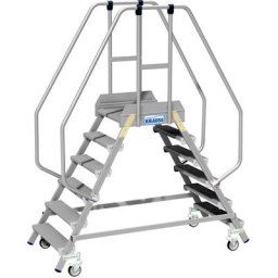 KRAUSE Plate-forme mobile, accès deux côtés, barre au niveau des pieds, 2 x 6 marches, à partir de 2 pièces