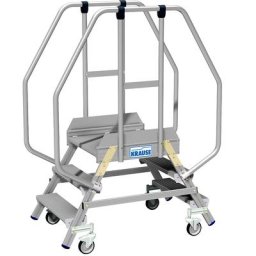 KRAUSE Plate-forme mobile, accès deux côtés, barre au niveau des pieds, 2 x 3 marches