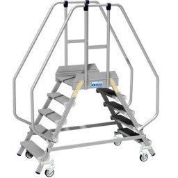 KRAUSE Plate-forme mobile, accès deux côtés, barre au niveau des pieds, 2 x 5 marches, à partir de 2 pièces