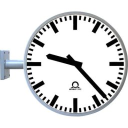 Horloge d'extérieur METROLINE, double face, aluminium, éclairage LED