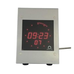 Horloge de table à diodes LED, h x l x p 190 x 130 x 140 mm, argent