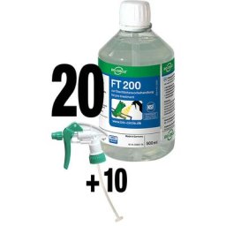 Bio-Circle Produit nettoyant FT 200, lot de 20 + 10 vaporisateurs, sans tensioactif