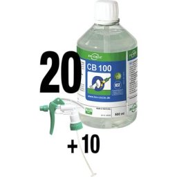 Bio-Circle Produit nettoyant industriel CB 100, lot de 20 bouteilles de 0,5 l, 10 pulvérisateurs, produit dégraissant