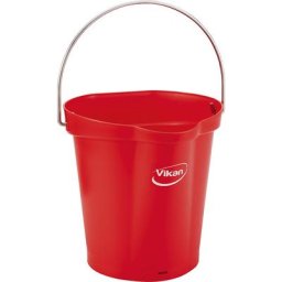 Vikan Seau de qualité alimentaire, capacité 6 l, lot de 5, rouge