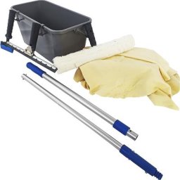 eurokraft basic Kit de nettoyage des vitres BASIC, plusieurs éléments, gris / bleu