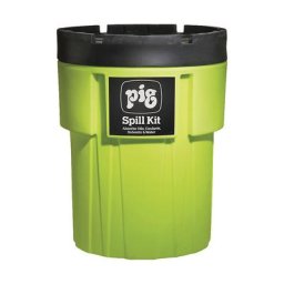 PIG Kit d'urgence dans un fût coloris signalisation de 360 litres, version universelle, absorbe 226,5 l