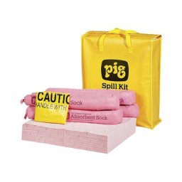 PIG Kit d'urgence dans un sac de transport, version produits chimiques, absorbe 34,7 l