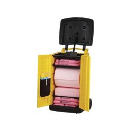 PIG Conteneur roulant d'urgence anti-fuites, version produits chimiques, absorbe 173 l
