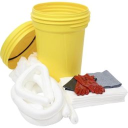eurokraft basic Kit d'urgence anti-fuites, dans un fût de sécurité, capacité d'absorption 100 l, version pour huile, blanche, à partir de 2 pièces