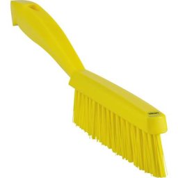 Vikan Brosse manuelle à manche court, ultra-dur, fin, lot de 10, jaune