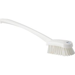 Vikan Brosse de lavage à manche long, dur, lot de 10, blanc