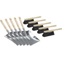 eurokraft basic Ramasse-poussière avec balayette industrielle, lot de 5, dimensions surface utile du ramasse-poussière 260 x 280 mm