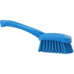 Vikan Brosse manuelle à manche court, dur, lot de 10, bleu