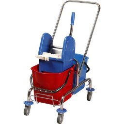 Chariot d'entretien, chariot à 2 seaux de 15 litres, presse à essorer