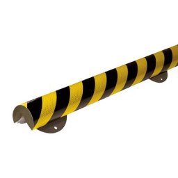 SHG Protection des coins Knuffi® avec rail de montage, type A+, pièce de 1 m, noir/jaune, réfléchissant