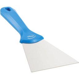 Vikan Grattoir manuel à lame en inox, largeur 100 mm, lot de 10, bleu