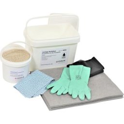 Boîte d'urgence anti-fuite, avec feuilles et granulés absorbants, version universelle, feuilles grises