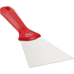Vikan Grattoir manuel à lame en inox, largeur 100 mm, lot de 10, rouge