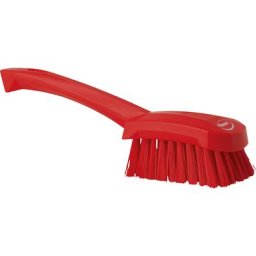 Vikan Brosse manuelle à manche court, dur, lot de 10, rouge